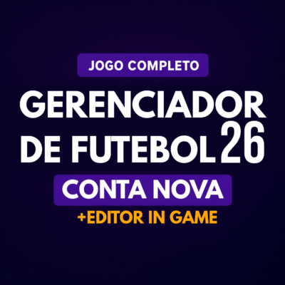 Conta Nova Steam + Editor – Gerenciador de Futebol 26